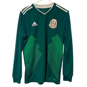 Mexico Soccer Futbol Long Sleeve Jersey 2018 Medium Adidas Climalite World Cup